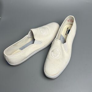 NWB Keds Vintage 90th They Feel Good White Canvas Shoes Slip On Sneakers 8 1/2